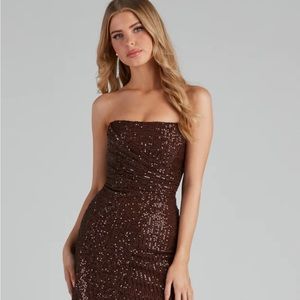 Sorella Sequin Wrap Mini Party Dress